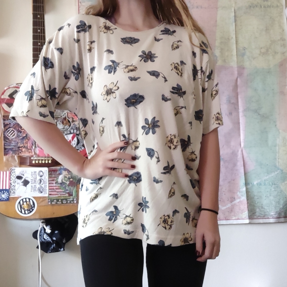 Silk Exchange 100% silk fall floral shirt